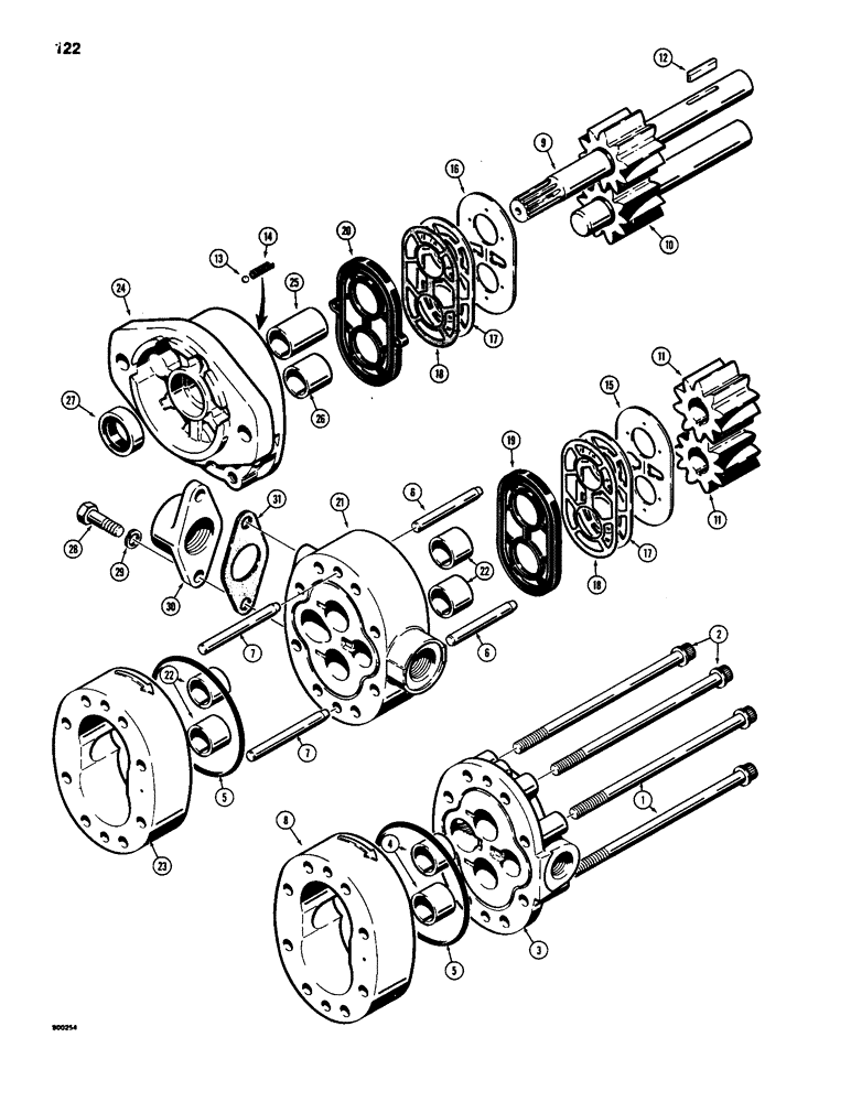 Схема запчастей Case 1835 - (122) - N6612 DUAL PUMP (06) - POWER TRAIN