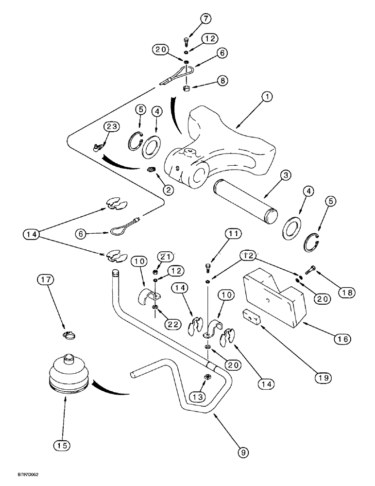 Схема запчастей Case 580SL - (9-040) - BOOM LATCH (09) - CHASSIS/ATTACHMENTS