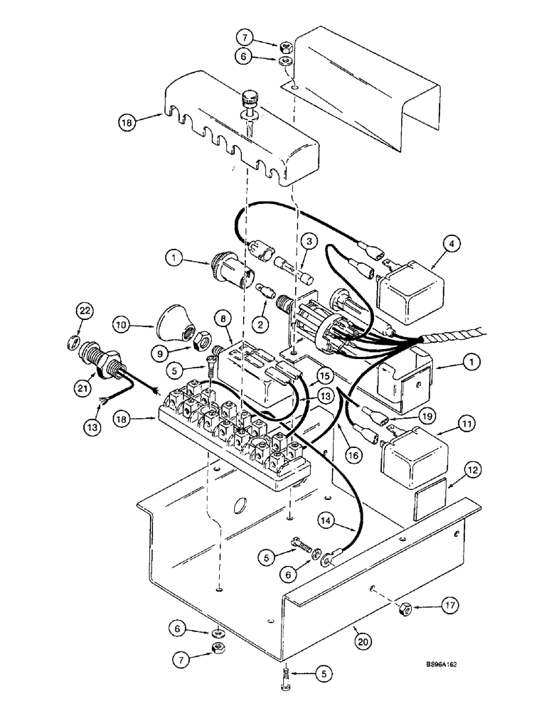 Схема запчастей Case 1825B - (4-18) - SWITCH ASSEMBLY, ROAD LAMP, EUROPE (04) - ELECTRICAL SYSTEMS