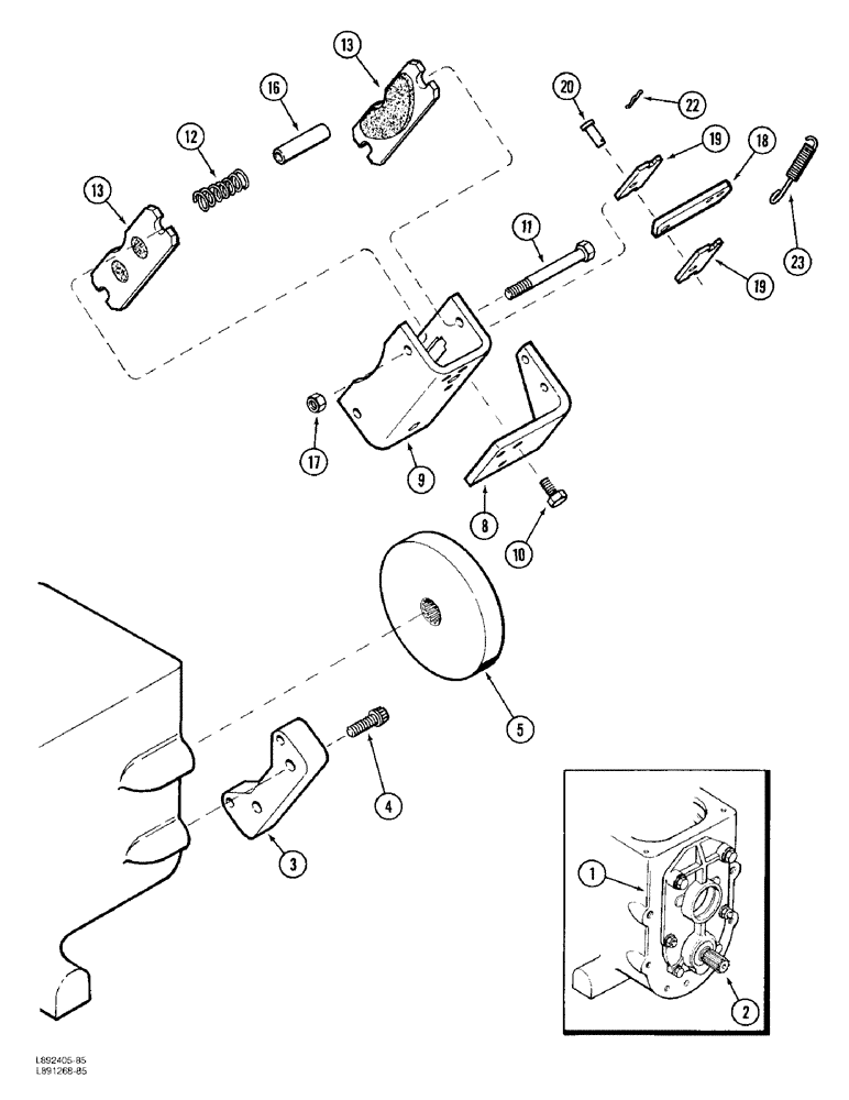 Схема запчастей Case 480F LL - (7-06) - TRANSAXLE PARK BRAKE, 2 WHEEL DRIVE (07) - BRAKES