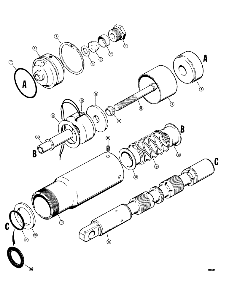 Схема запчастей Case 780 - (350) - LOADER CONTROL VALVE, D56346 TILT SPOOL WITH MAGNETIC OPERATED DETENT (08) - HYDRAULICS