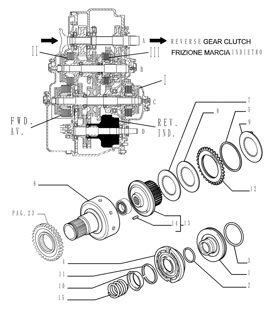 Схема запчастей Case 1850K - (1.211[22]) - TRANSMISSION - COMPONENTS Hydrostatic Transmission