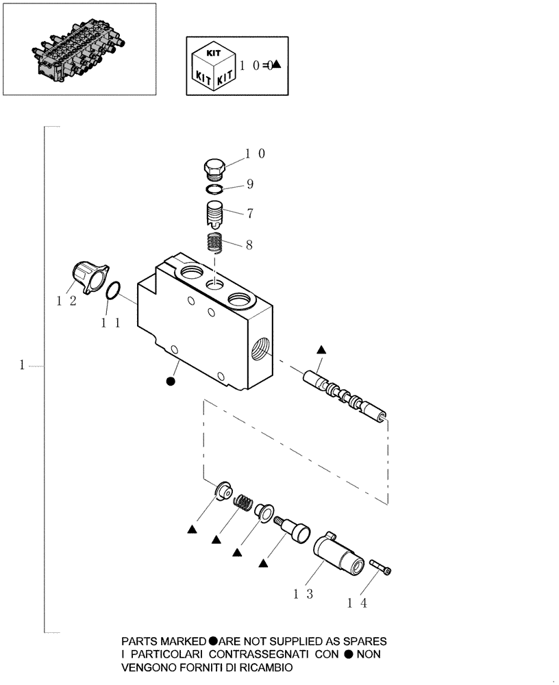 Схема запчастей Case CX16B - (1.050[05]) - HYDRAULIC CONTROL VALVE - COMPONENTS (35) - HYDRAULIC SYSTEMS