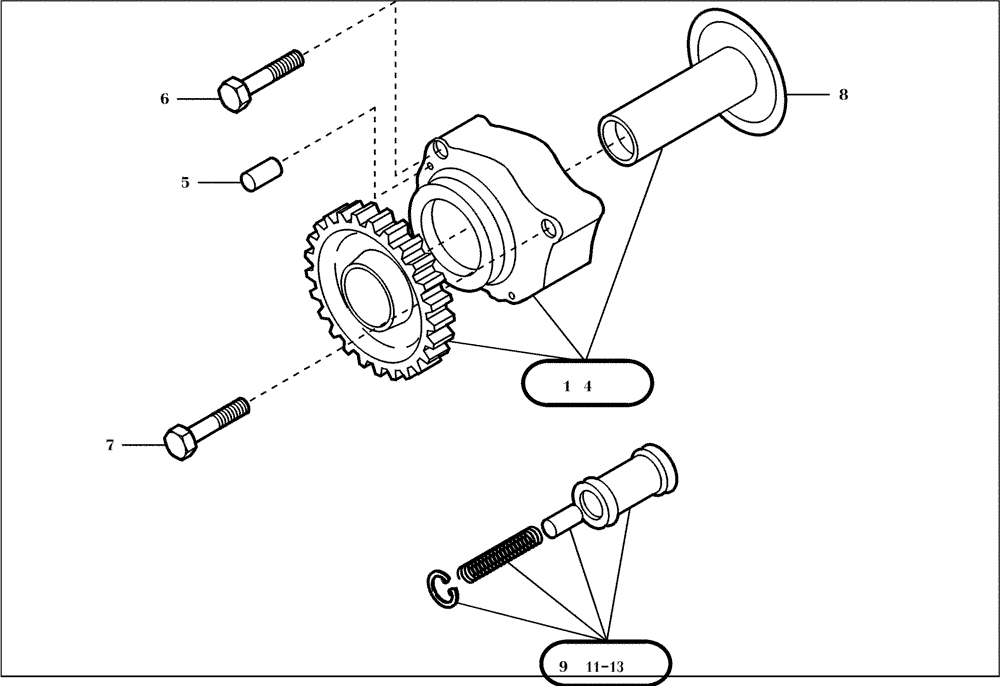 Схема запчастей Case 21D - (95.143[001]) - ENGINE OIL PUMP (S/N 561101-UP) No Description