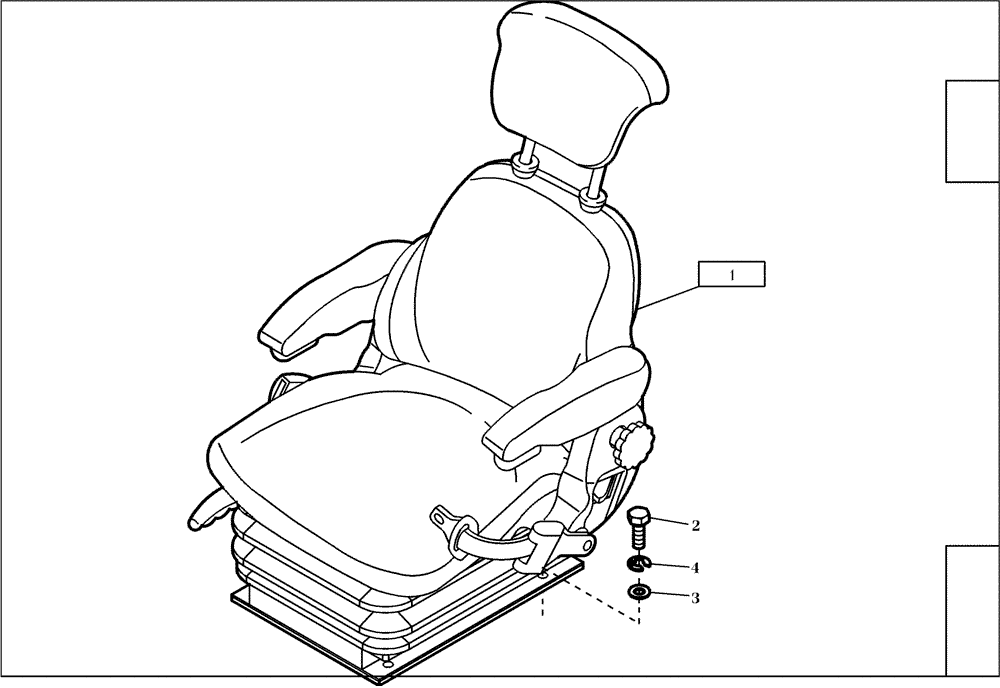 Схема запчастей Case 21D - (34.500[002]) - OPERATORS SEAT INSTALLATION PNEUMATIC SPRING (OPTION) (S/N 561101-UP) No Description