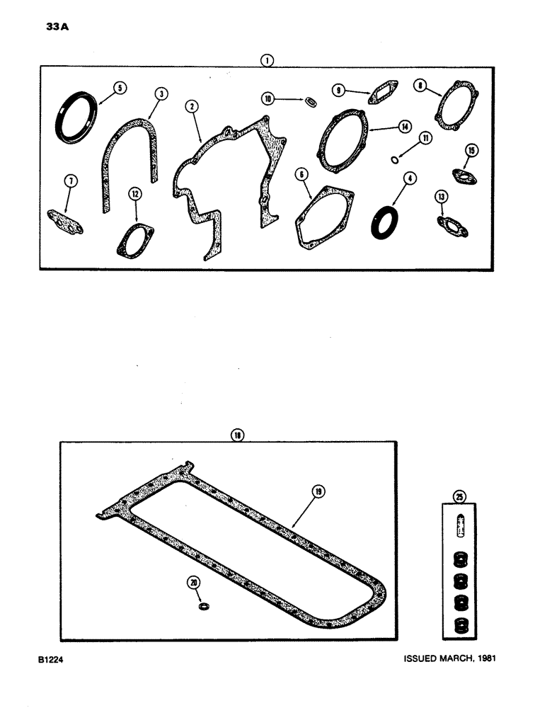 Схема запчастей Case 680E - (033A) - ENGINE GASKET KITS, 336BD DIESEL ENGINES, CYLINDER BLOCK KIT (10) - ENGINE