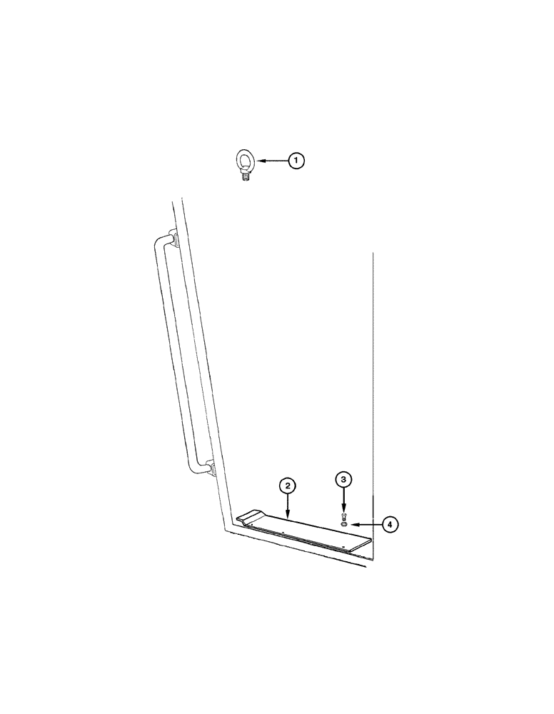 Схема запчастей Case 885 - (09-060[01]) - CAB - HAND RAIL AND HOOK (09) - CHASSIS/ATTACHMENTS