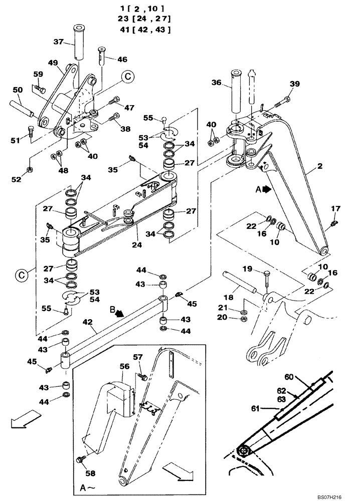 Схема запчастей Case CX75SR - (09-40) - BOOM, OFFSET - MODELS WITH LOAD HOLD (09) - CHASSIS/ATTACHMENTS