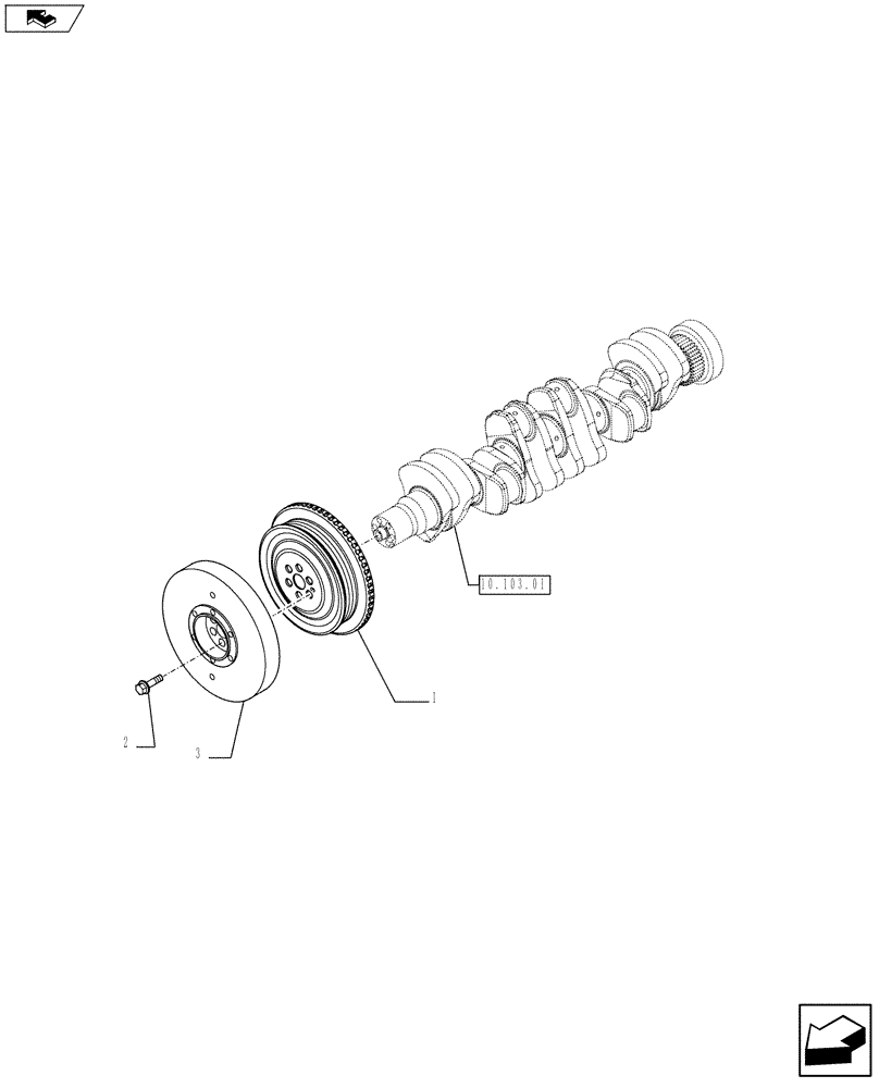 Схема запчастей Case F4HFE613V A003 - (10.110.01) - PULLEY - CRANKSHAFT (5801382825) (10) - ENGINE