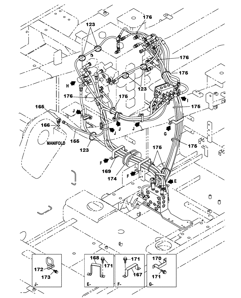 Схема запчастей Case CX470C - (08-031-02[01]) - HYDRAULIC CIRCUIT - TRAVEL PILOT - STD (07) - HYDRAULIC SYSTEM