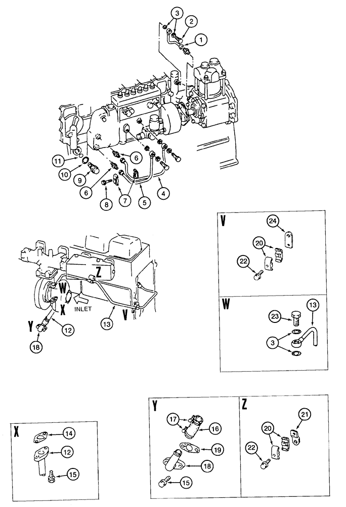 Схема запчастей Case 9050B - (2-62) - OIL LINES, 6D22-T ENGINE (02) - ENGINE