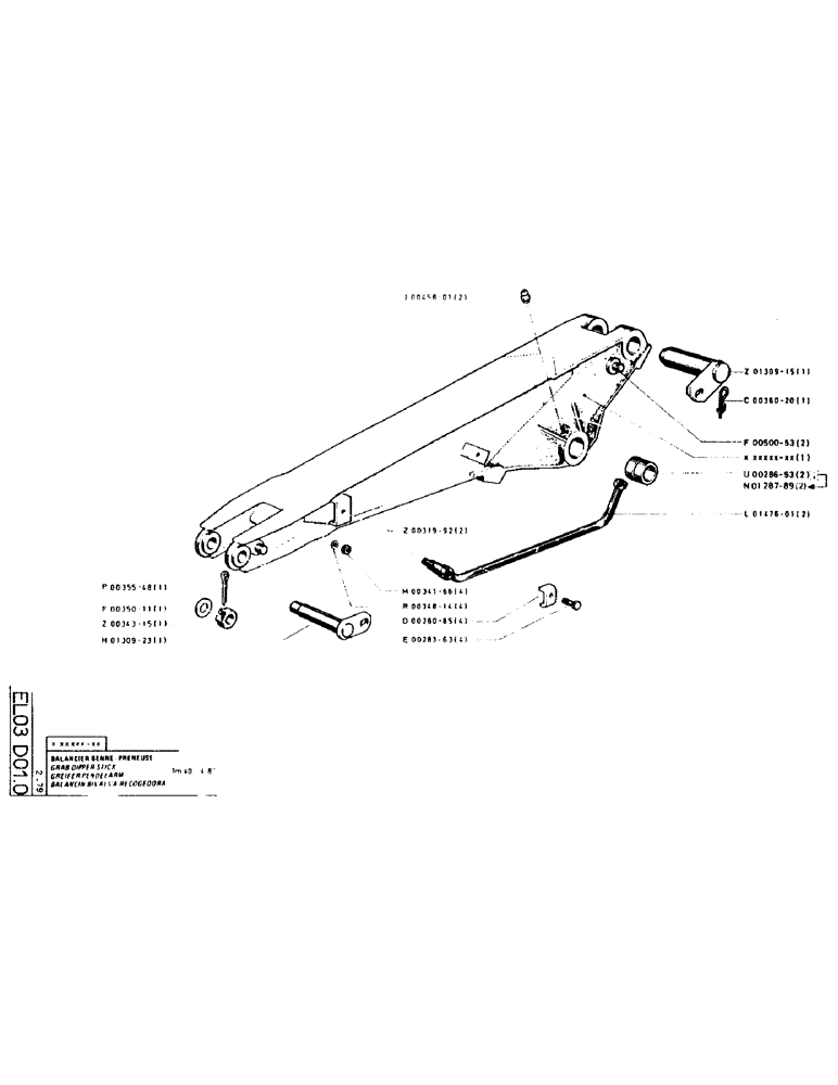 Схема запчастей Case LC80M - (108) - GRAB DIPPER STICK 