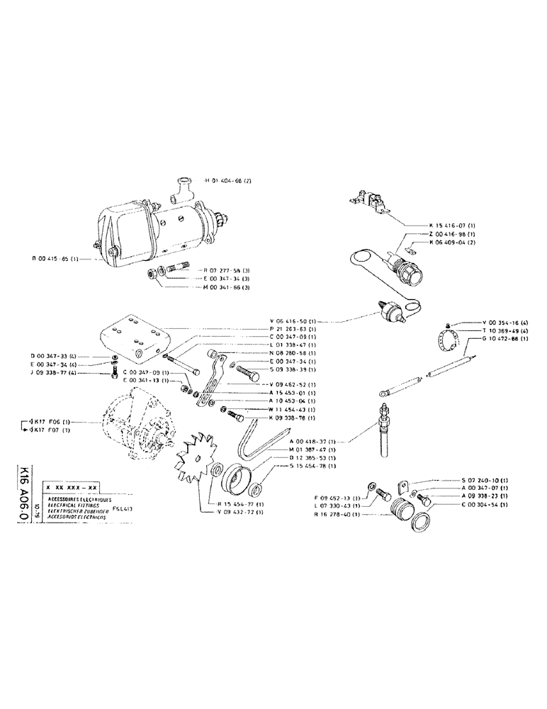 Схема запчастей Case RC200L - (101) - ELECTRICAL FITTINGS 