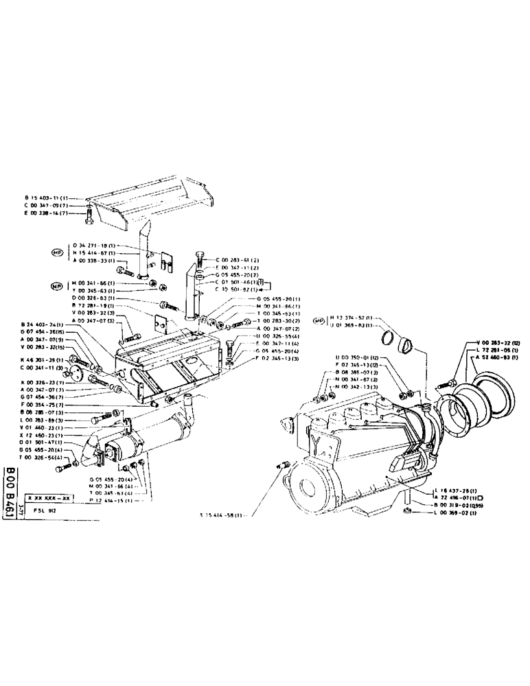 Схема запчастей Case 75P - (017) - FITTED ENGINE - F5L 912 (01) - ENGINE