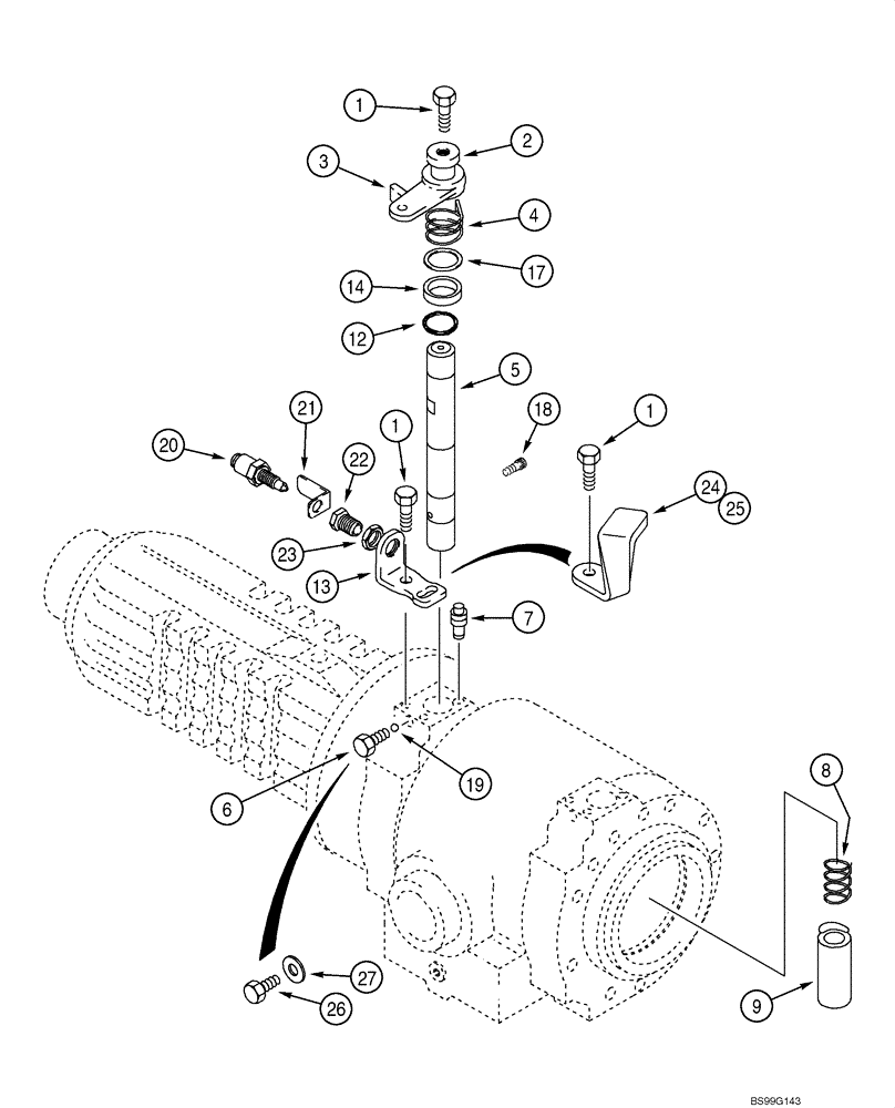 Схема запчастей Case 590SM - (07-02) - AXLE, REAR DRIVE - BRAKE, PARKING (07) - BRAKES