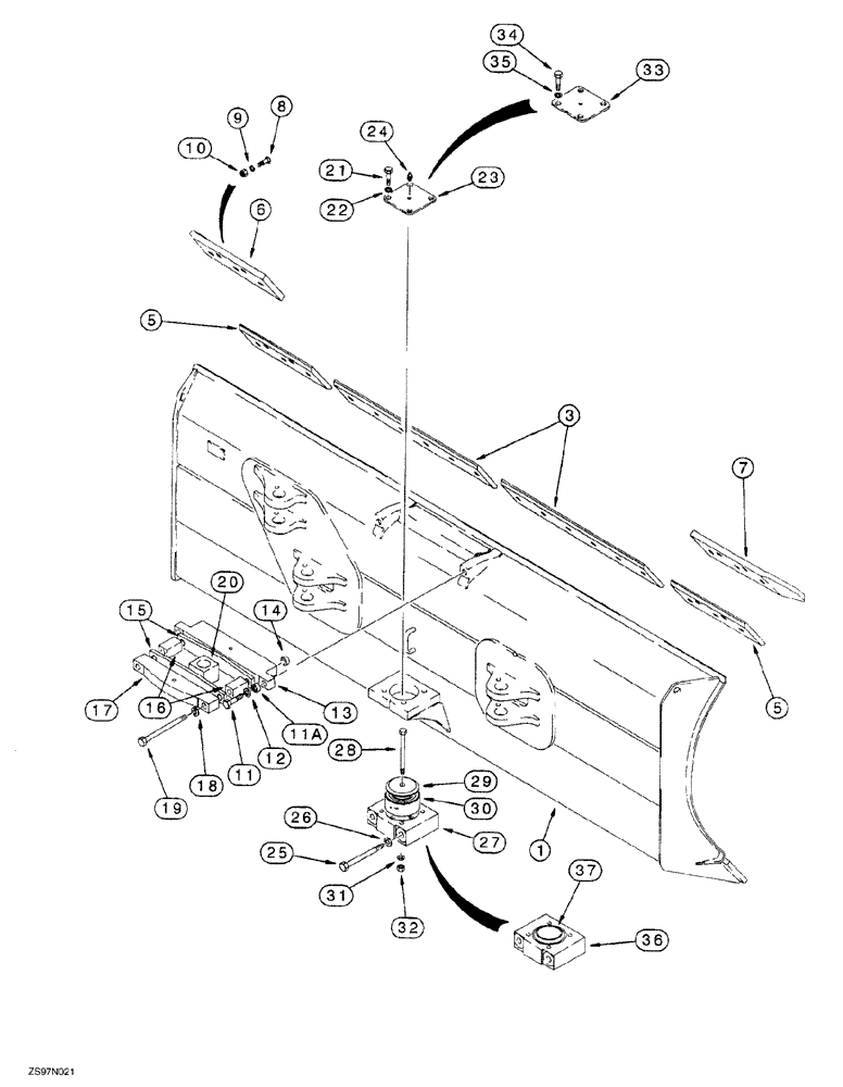 Схема запчастей Case 650G - (9-04) - DOZER BLADE AND MOUNTING (09) - CHASSIS/ATTACHMENTS