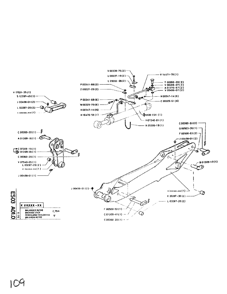 Схема запчастей Case SC150L - (109) - BACKHOE STICK 