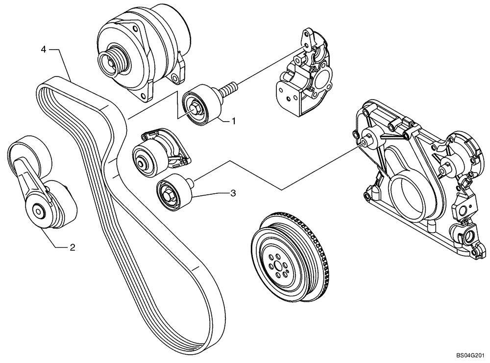 Схема запчастей Case 521D - (02-25) - WATER PUMP - CONTROL (02) - ENGINE