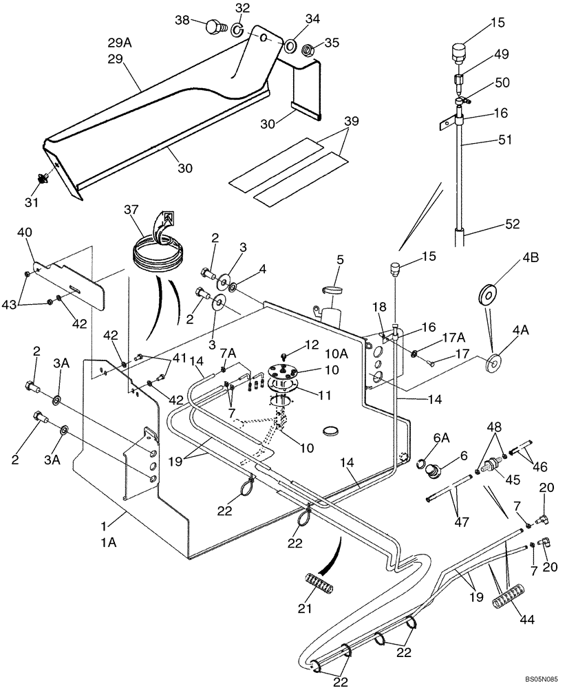 Схема запчастей Case 580M - (03-01) - FUEL LINES, RESERVOIR (03) - FUEL SYSTEM