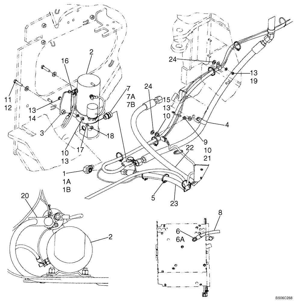 Схема запчастей Case 521D - (05-07C) - HYDRAULICS - STEERING, AUXILIARY - IF USED (05) - STEERING