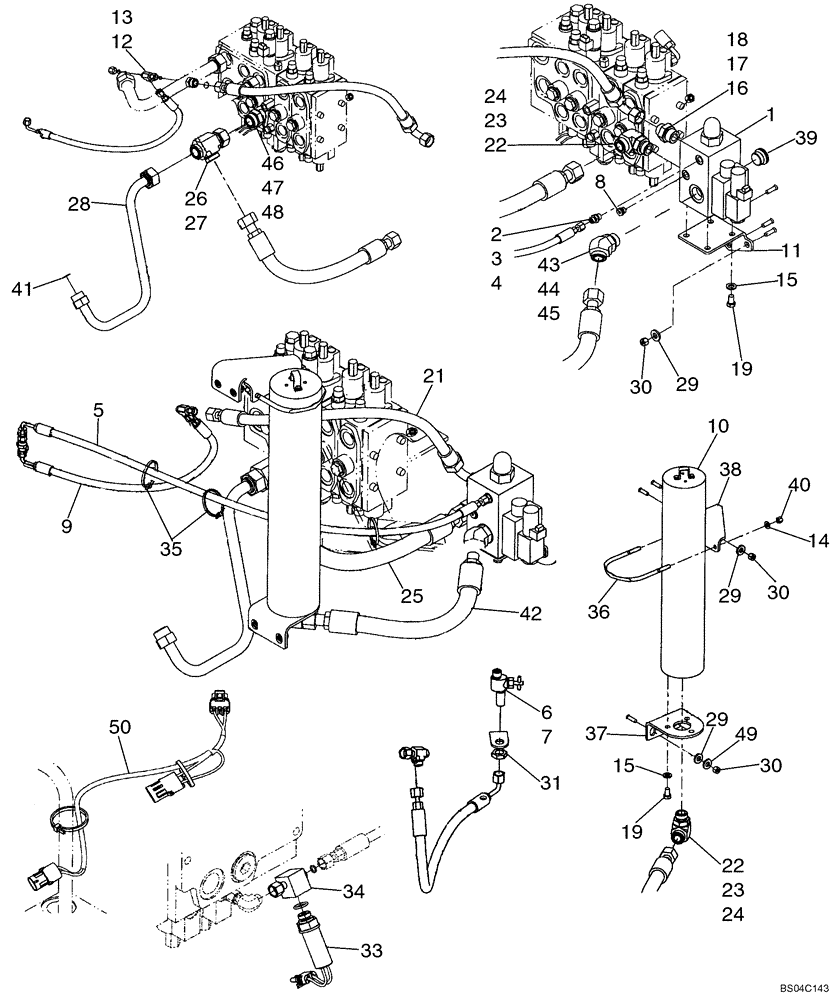 Схема запчастей Case 721D - (08-23) - HYDRAULICS - RIDE CONTROL (IF USED) (08) - HYDRAULICS