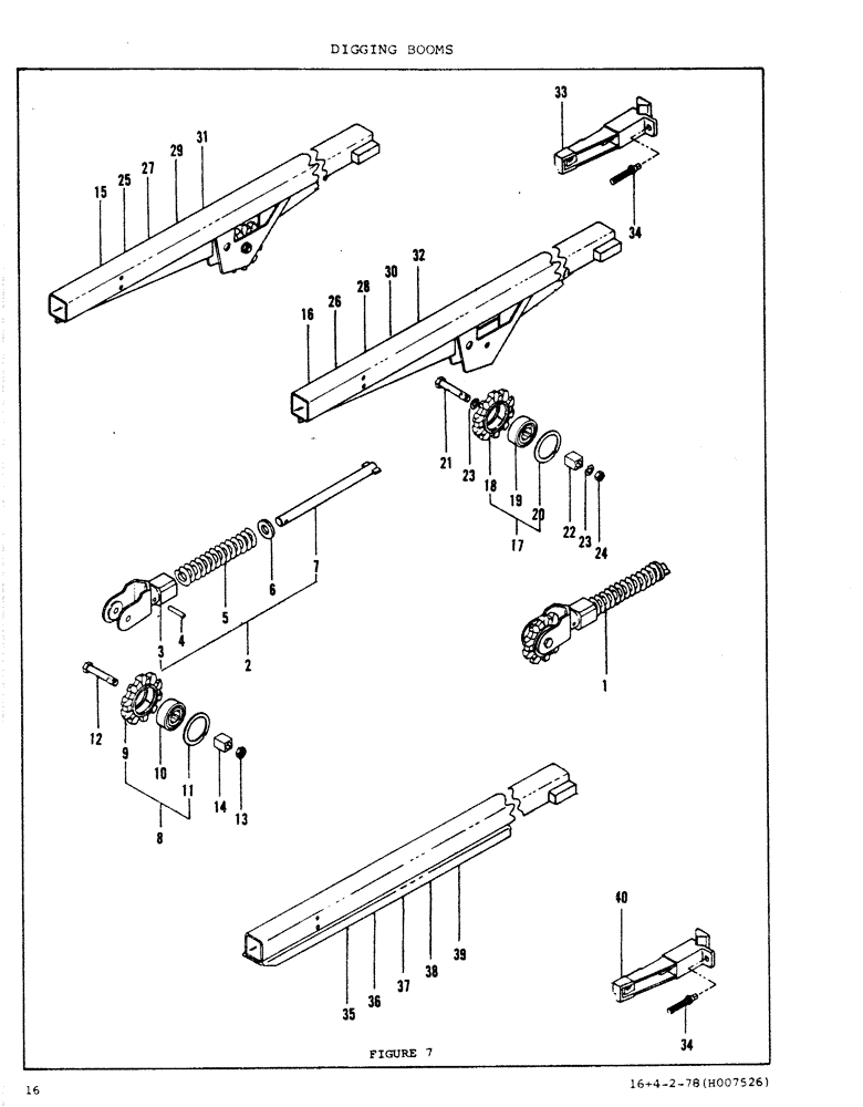 Схема запчастей Case DAVIS - (16) - DIGGING BOOMS 