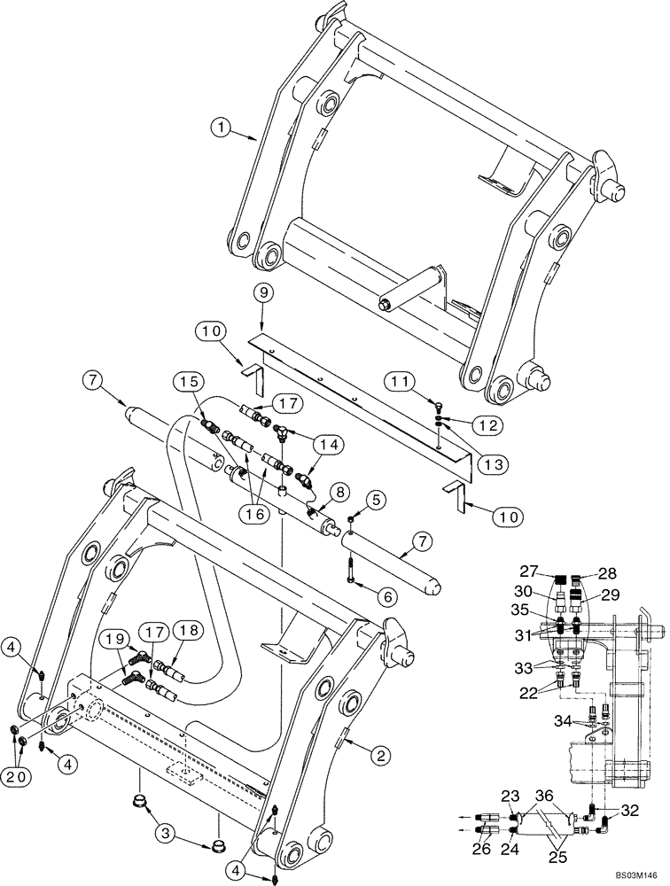 Схема запчастей Case 580M - (09-10) - COUPLER, TOOL QUICK (09) - CHASSIS/ATTACHMENTS