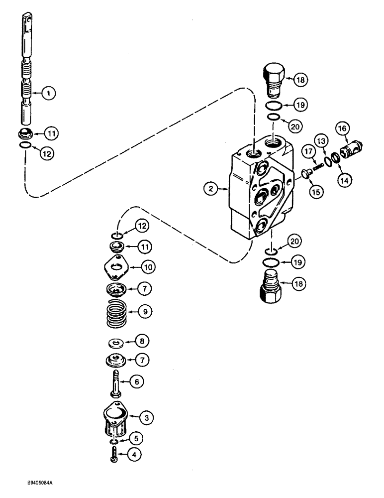 Схема запчастей Case 860 - (8-046) - BACKHOE CONTROL VALVE ASSEMBLY - H672270 (KONTAK) - BOOM, BUCKET, DIPPER AND SWING SECTION (08) - HYDRAULICS