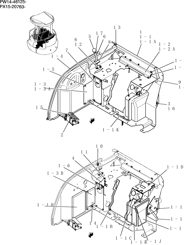 Схема запчастей Case CX36B - (135-72[1]) - STAND ASSEMBLY,CONTROL(CANOPY, ANGLE DOZER) (05) - SUPERSTRUCTURE