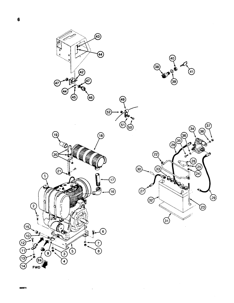 Схема запчастей Case TL200 - (06) - ENGINE, EXHAUST SYSTEM, AND ELECTRICAL PARTS 