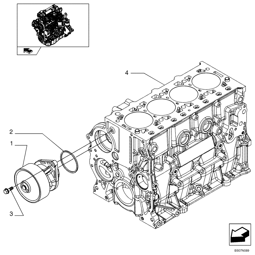 Схема запчастей Case 420 - (02-33) - WATER PUMP & RELATED PARTS (87546691) (02) - ENGINE