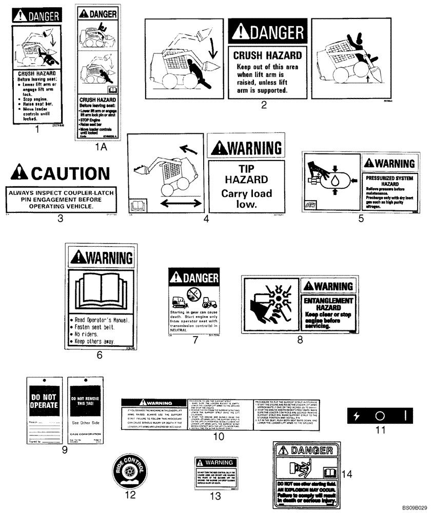 Схема запчастей Case 440 - (09-67) - DECALS - ENGLISH (09) - CHASSIS