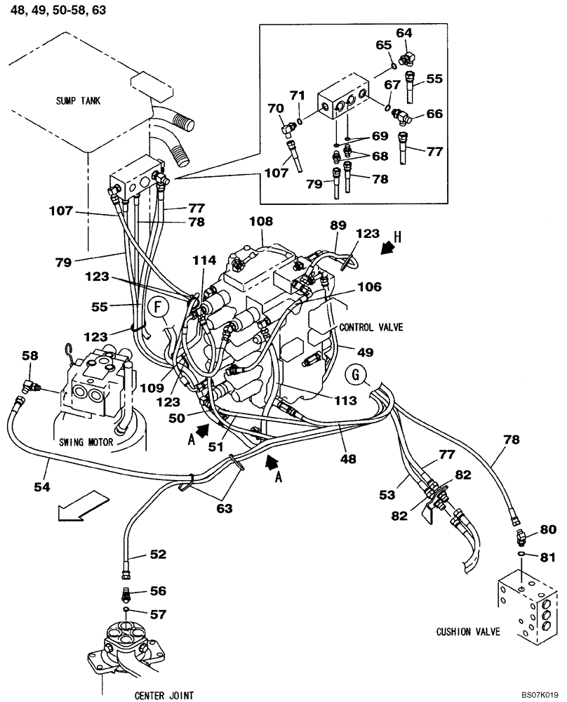 Схема запчастей Case CX130B - (08-24) - HYDRAULICS - PILOT PRESSURE, RETURN LINES (08) - HYDRAULICS