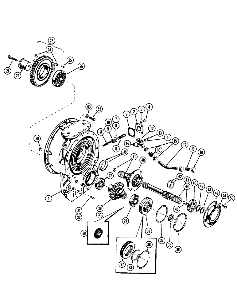 Схема запчастей Case W12 - (110) - CONVERTER HOUSING AND PUMP DRIVE (06) - POWER TRAIN