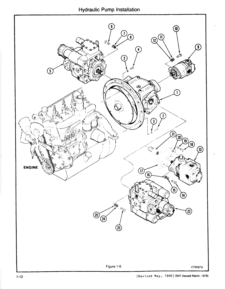 Схема запчастей Case DH7 - (1-12) - HYDRAULIC PUMP INSTALLATION (35) - HYDRAULIC SYSTEMS