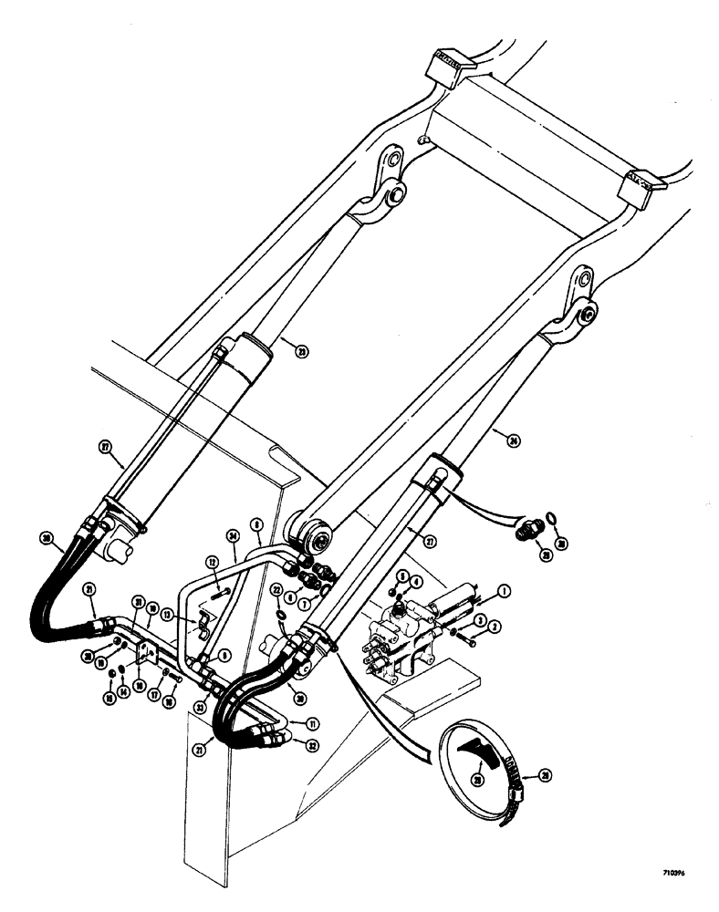 Схема запчастей Case W20 - (288) - LOADER HYDRAULICS, LOADER LIFT CYLINDER HYDRAULICS (08) - HYDRAULICS