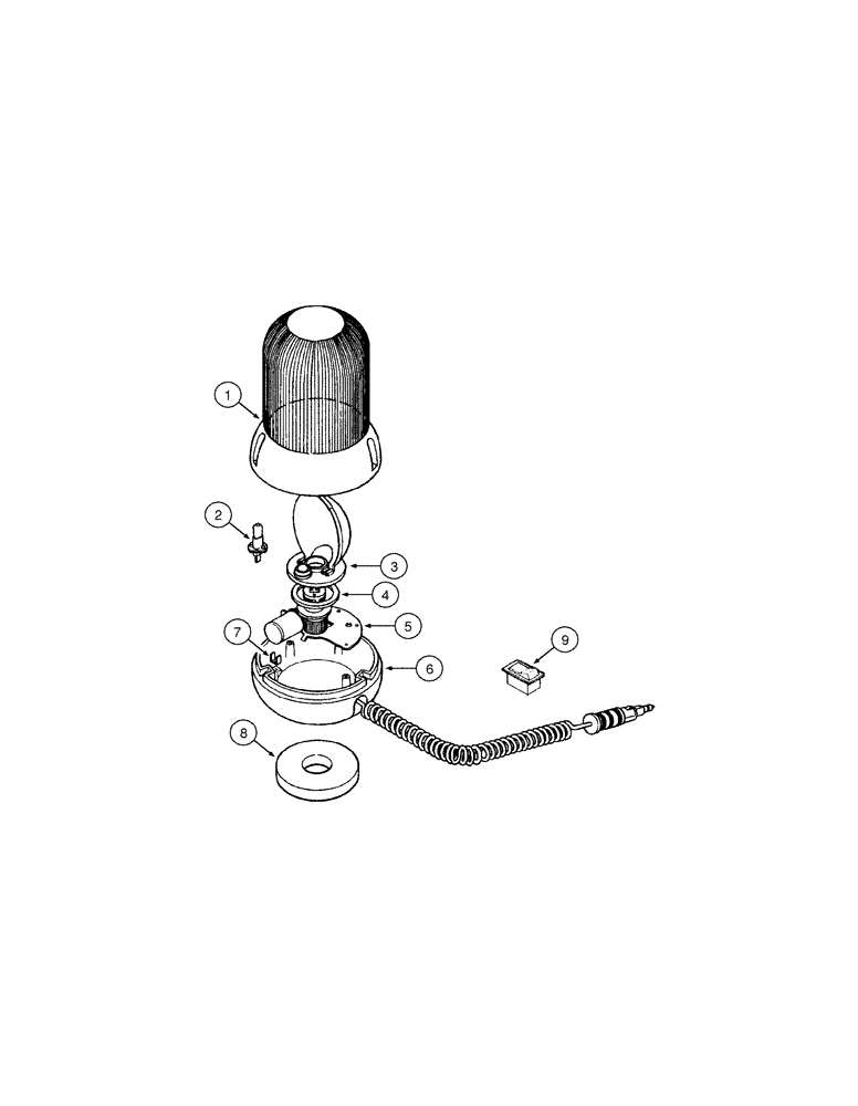 Схема запчастей Case 845 - (04-46[01]) - ROTATING BEACON - COMPONENTS (04) - ELECTRICAL SYSTEMS