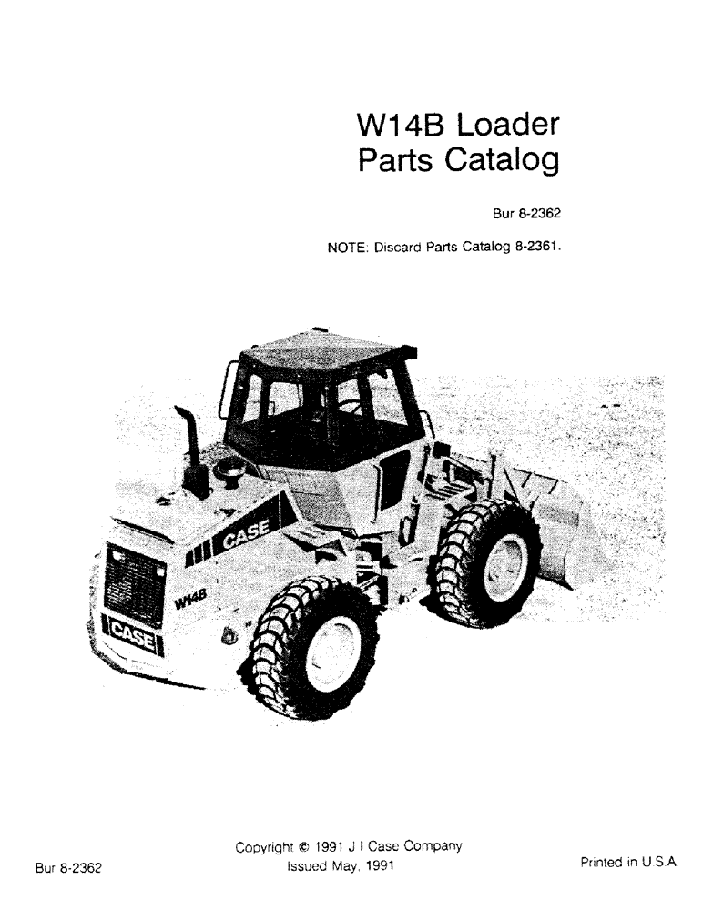 Схема запчастей Case W14B - (1-1) - W14B LOADER PARTS CATALOG (00) - PICTORIAL INDEX