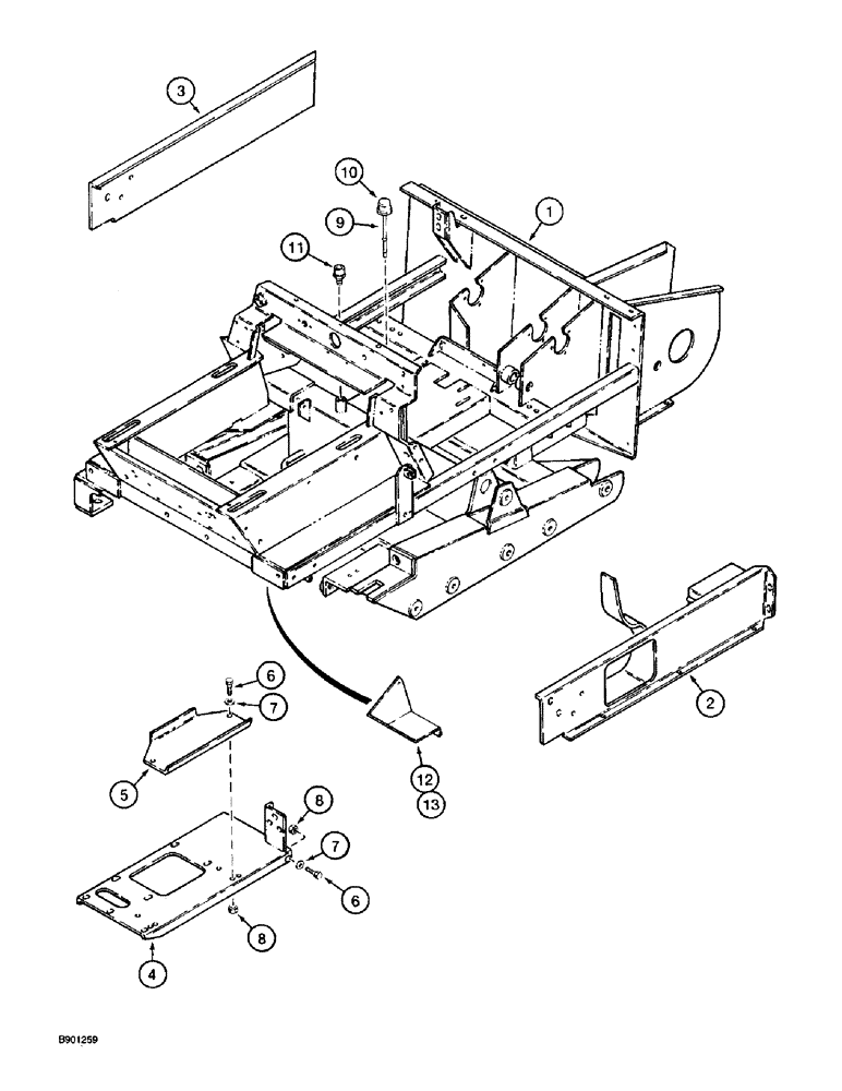 Схема запчастей Case TF300 - (9-04) - CHASSIS AND SIDE PANELS, USED ON MODELS WITH RUBBER TRACKS (09) - CHASSIS/ATTACHMENTS