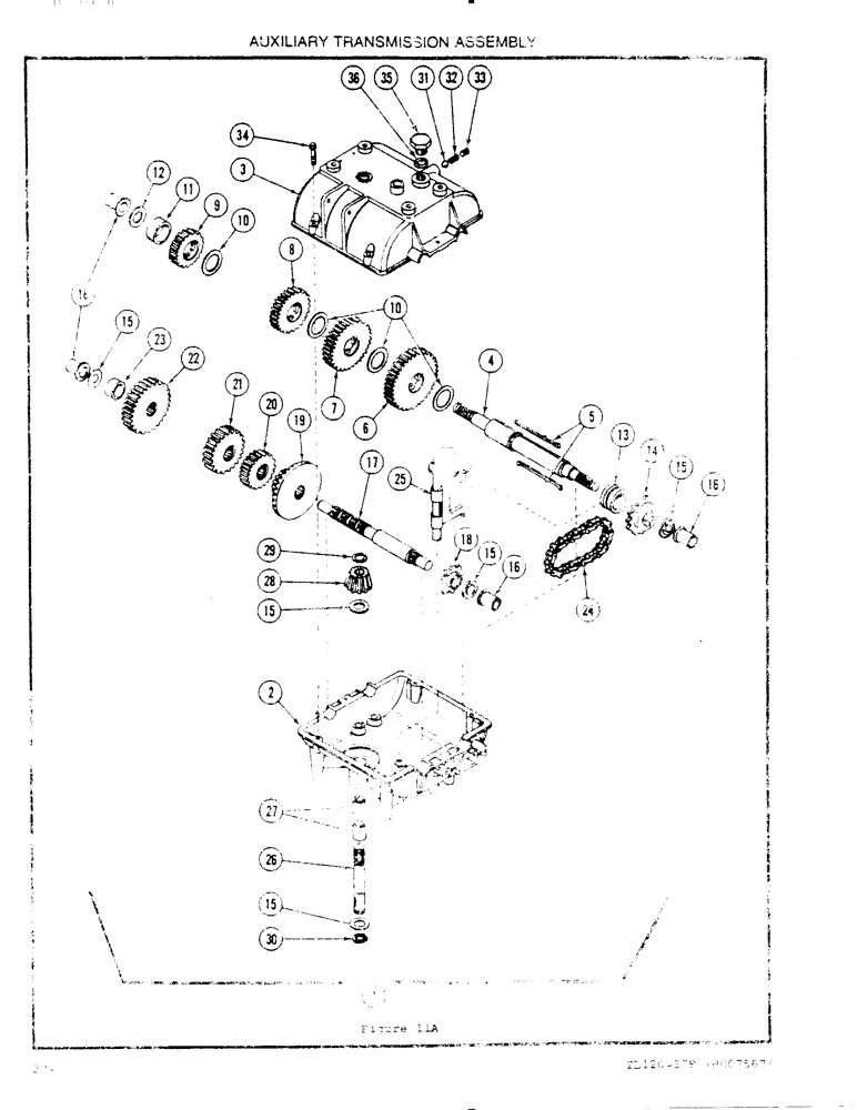 Схема запчастей Case 120 - (27A) - AUXILIARY TRANSMISSION ASSEMBLY 