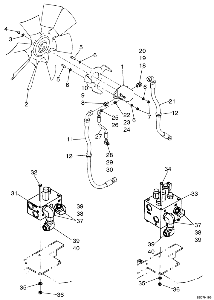 Схема запчастей Case 721D - (02-06) - COOLING SYSTEM - MOTOR, DRIVE (02) - ENGINE