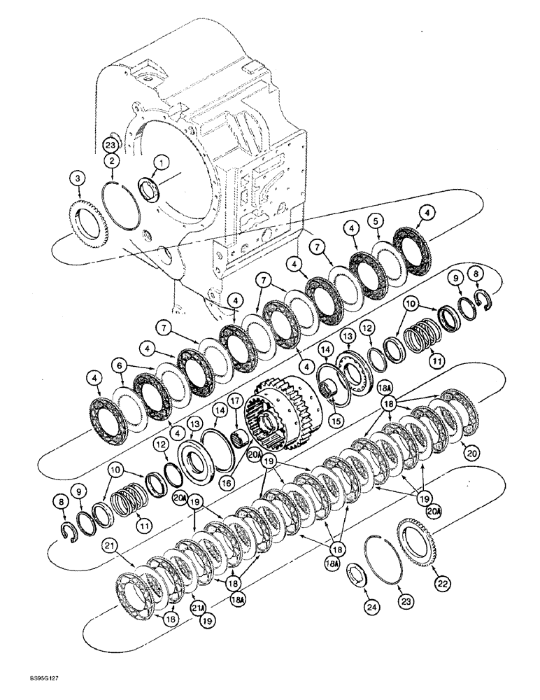 Схема запчастей Case 821B - (6-20) - TRANSMISSION ASSEMBLY, FORWARD AND LOW CLUTCH PACK, PRIOR TO P.I.N. JEE0052701 (06) - POWER TRAIN