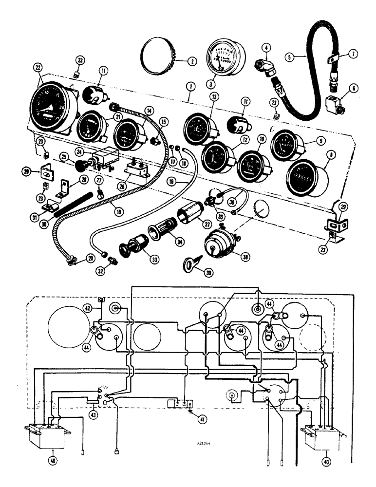 Схема запчастей Case W7E - (082) - INSTRUMENT PANEL AND GAUGES, DIESEL AND GAS (04) - ELECTRICAL SYSTEMS