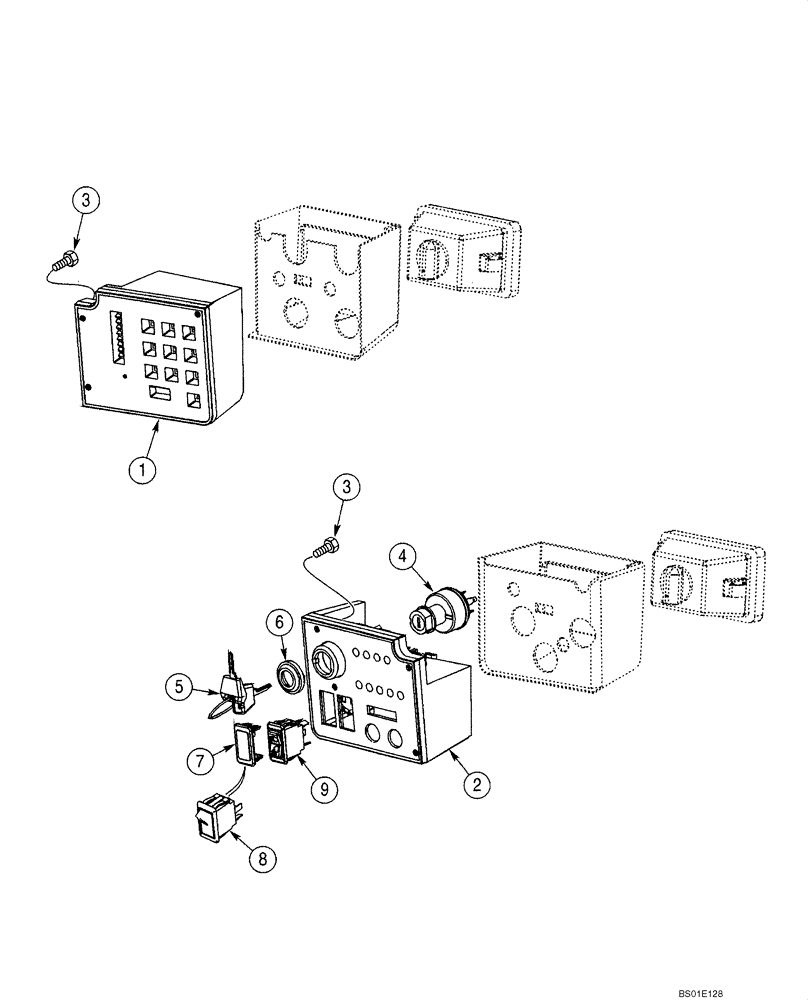 Схема запчастей Case 40XT - (04-26) - INSTRUMENT PANEL - STANDARD (04) - ELECTRICAL SYSTEMS