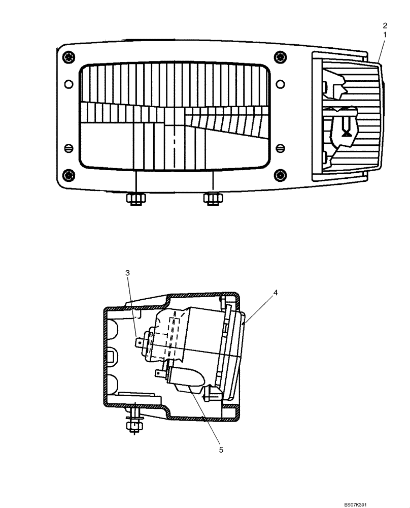 Схема запчастей Case 430 - (04-22) - HEADLAMP - LH (04) - ELECTRICAL SYSTEMS