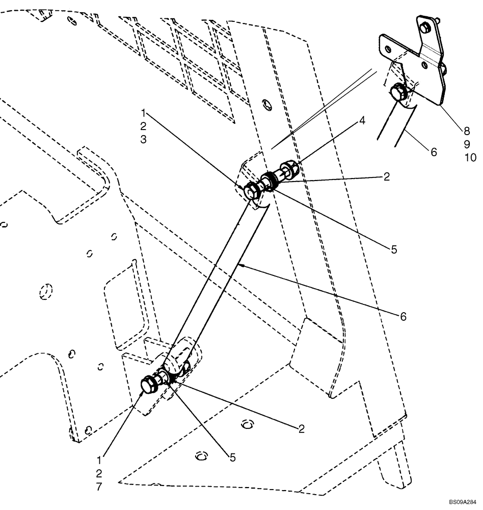 Схема запчастей Case 440 - (09-38A) - CAB - ROPS PIVOT ASSIST (09) - CHASSIS