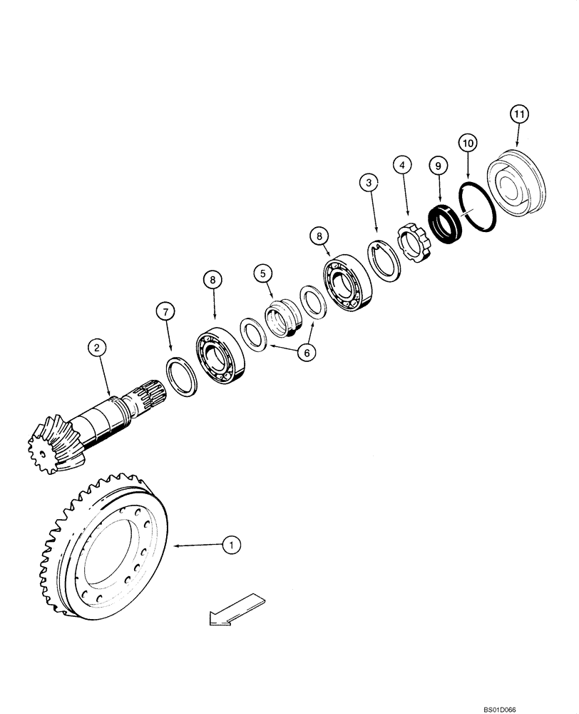 Схема запчастей Case 588G - (06-16) - AXLE, REAR DRIVE - RING AND PINION (06) - POWER TRAIN