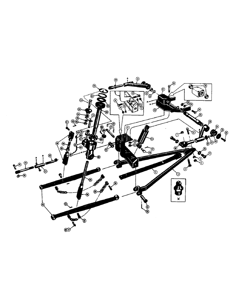 Схема запчастей Case 310D - (120) - THREE POINT HITCH (07) - HYDRAULIC SYSTEM