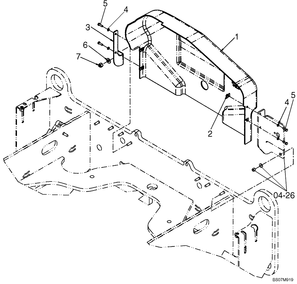 Схема запчастей Case 521E - (09-45) - COVERS - DRIVE BELT (WITH AIR CONDITIONING) (09) - CHASSIS