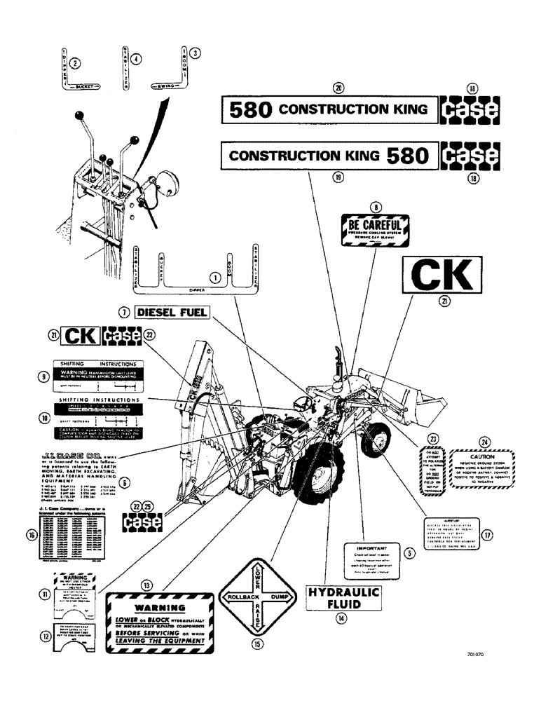 Схема запчастей Case 33 - (240) - DECALS (LATE PRODUCTION) 